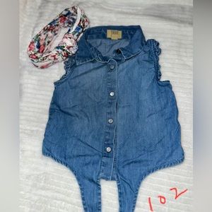 12 mos sleeveless top with matching headband